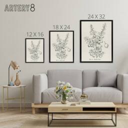 "Artery8 Fruit Growers Guide Chilean Guava Wright Framed Canvas Wall Art Print in White - Size: W24"" x H32""" - thumbnail 4