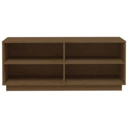 Berkfield Home Shoe Cabinet Honey Brown 110x34x45 cm Solid Wood Pine - Size: 110 x 34 x 45 cm - thumbnail 5