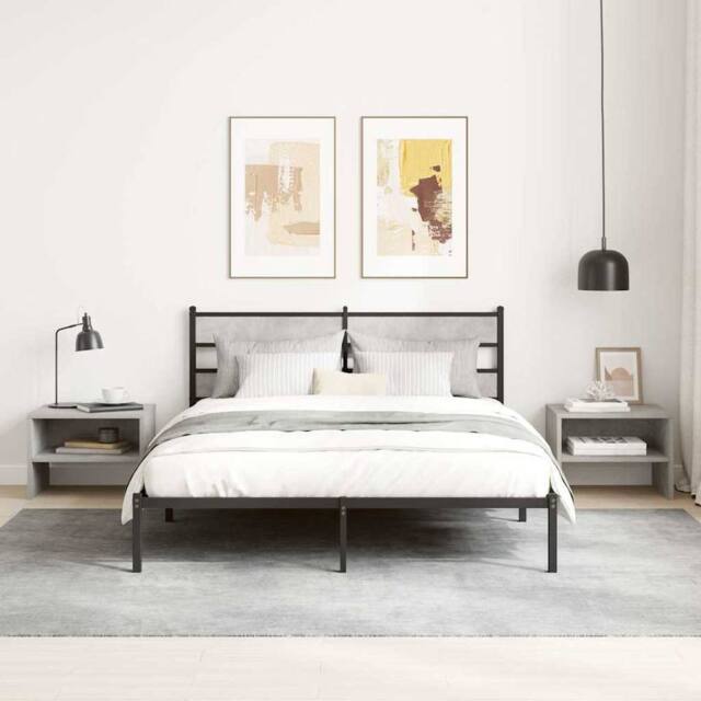 Berkfield Home Elegant Bedside Cabinet Concrete Grey 40x30x30 cm Engineered Wood - Size: 40 x 30 x 30 cm - image 1