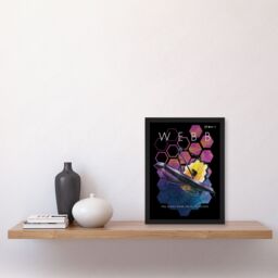 Artery8 Wall Art Print NASA James Webb Space Telescope 1st Anniversary Black Bedroom Decor Space Aesthetic Art Framed - Size: A4 - thumbnail 4