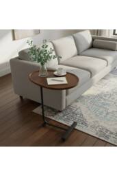 H&O Direct Metal Side Table with E1 MDF Tabletop in Walnut - thumbnail 3