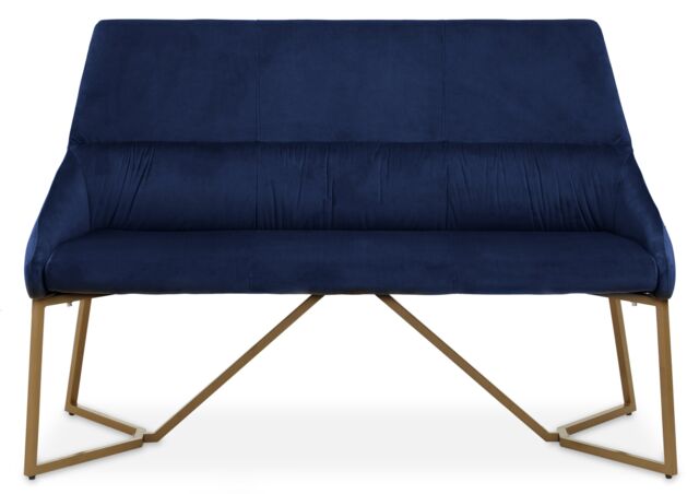 Orsina Velvet Bench, Indoor Bench with Velvet Upholstery for Living Room with Soft Velvet Seat in Blue - image 1
