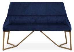 Orsina Velvet Bench, Indoor Bench with Velvet Upholstery for Living Room with Soft Velvet Seat in Blue - thumbnail 1