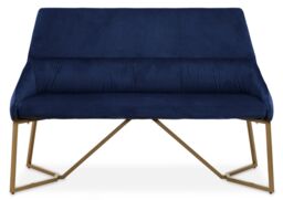 Orsina Velvet Bench, Indoor Bench with Velvet Upholstery for Living Room with Soft Velvet Seat in Blue - thumbnail 6