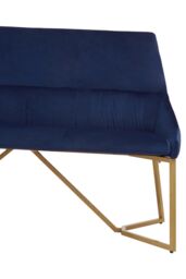Orsina Velvet Bench, Indoor Bench with Velvet Upholstery for Living Room with Soft Velvet Seat in Blue - thumbnail 5