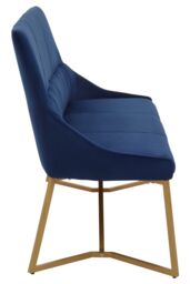 Orsina Velvet Bench, Indoor Bench with Velvet Upholstery for Living Room with Soft Velvet Seat in Blue - thumbnail 3