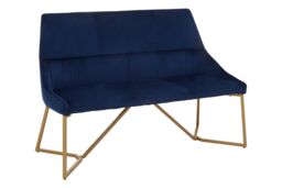 Orsina Velvet Bench, Indoor Bench with Velvet Upholstery for Living Room with Soft Velvet Seat in Blue - thumbnail 2