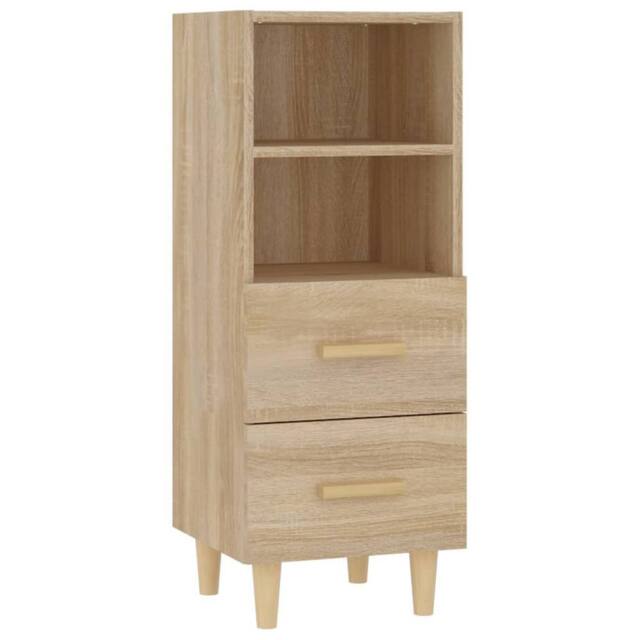 Berkfield Home Sideboard Sonoma Oak 34.5x34x90 cm Engineered Wood in Light Tan - image 1
