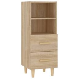 Berkfield Home Sideboard Sonoma Oak 34.5x34x90 cm Engineered Wood in Light Tan - thumbnail 1