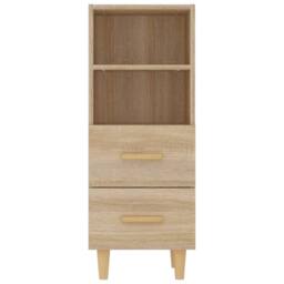 Berkfield Home Sideboard Sonoma Oak 34.5x34x90 cm Engineered Wood in Light Tan - thumbnail 6