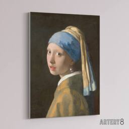 "Artery8 Johannes Vermeer With A Pearl Earring Canvas Wall Art Print - Size: W18"" x H24""" - thumbnail 2