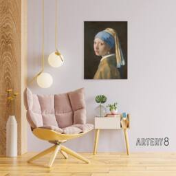 "Artery8 Johannes Vermeer With A Pearl Earring Canvas Wall Art Print - Size: W18"" x H24""" - thumbnail 3