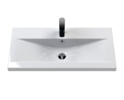 Balterley Wall Hung 1 Drawer Vanity Unit - Mid-Edge Basin 800mm, Satin Grey - thumbnail 6