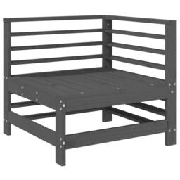 Berkfield Home Beautiful Garden Corner Sofas 2 pcs Grey Solid Wood Pine