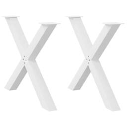Berkfield Home Dining Table Legs X-Shaped 2 pcs White 90x(72-73) cm Steel