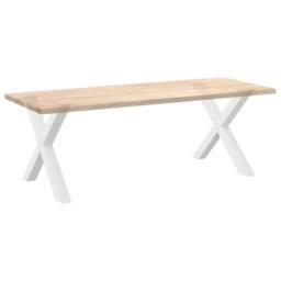 Berkfield Home Dining Table Legs X-Shaped 2 pcs White 90x(72-73) cm Steel - thumbnail 8