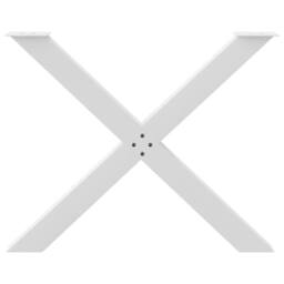 Berkfield Home Dining Table Legs X-Shaped 2 pcs White 90x(72-73) cm Steel - thumbnail 5