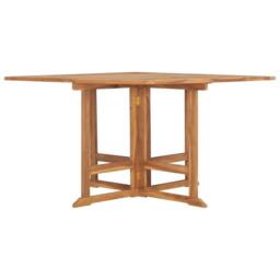Berkfield Home Folding Garden Dining Table 110x110x75 cm Solid Wood Teak in Brown - Size: 110 x 110 x 75 cm - thumbnail 2