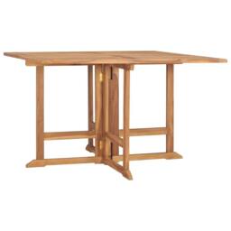 Berkfield Home Folding Garden Dining Table 110x110x75 cm Solid Wood Teak in Brown - Size: 110 x 110 x 75 cm - thumbnail 1