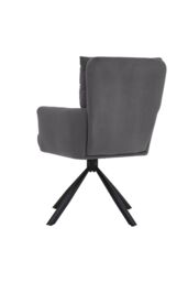 Living and Home Modern Upholstered Swivel Armchair with Black Legs in Grey - thumbnail 5