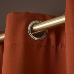 OHS Pair of Thermal Ready Made Eyelet Blackout Curtains in Burnt Orange - Size: 168 cm width x 183 cm drop - thumbnail 4