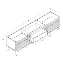 KUDL HOME TV Cabinet 1.8m in Walnut - thumbnail 3