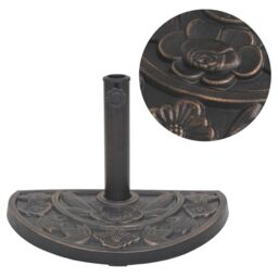 Berkfield Home Parasol Base Resin Half Round Bronze 9 kg in Brown - thumbnail 1
