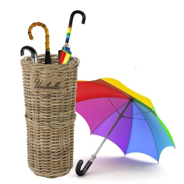 EONLION Rattan Wicker Weave Umbrella Stand Brolly Storage Basket in Natural - image 1