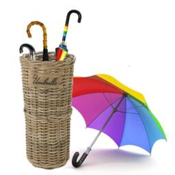 EONLION Rattan Wicker Weave Umbrella Stand Brolly Storage Basket in Natural - thumbnail 1