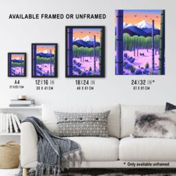 Artery8 Panda Bear Bamboo Forest Japan Mountain Landscape Framed Art Print - Size: A4 - thumbnail 3
