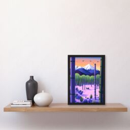 Artery8 Panda Bear Bamboo Forest Japan Mountain Landscape Framed Art Print - Size: A4 - thumbnail 4