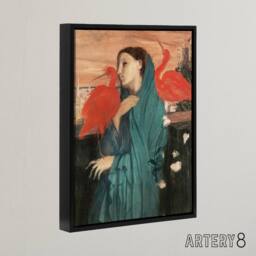 "Artery8 Young Woman with Ibis Birds Edgar Degas Vintage Framed Canvas Wall Art - Size: W12"" x H16""" - thumbnail 2