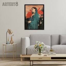 "Artery8 Young Woman with Ibis Birds Edgar Degas Vintage Framed Canvas Wall Art - Size: W12"" x H16""" - thumbnail 3