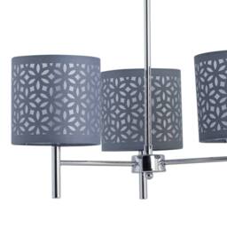 First Choice Lighting Set of 2 Brea - Chrome 3 Light Fittings with Grey Cut Out Shades in Silver - thumbnail 3