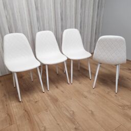 KOSY KOALA Dining Chairs Set Of 4 white Chairs Stitched Faux Leather Chairs, Soft Padded Seat Living Room Chairs, Kitchen Chairs