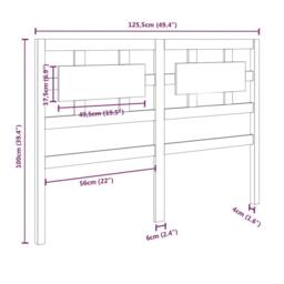 Berkfield Home Beautiful Bed Headboard Honey Brown 125.5x4x100 cm Solid Wood Pine - thumbnail 6
