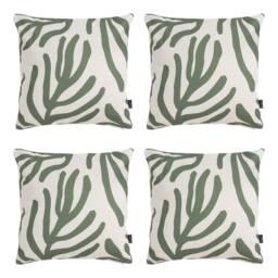 icon Indoor & Outdoor Waterproof Cushion Set of 4 Teal Grey Geometric Waterproof Cushion in Natural - Size: 43 cm x 43 cm - thumbnail 7