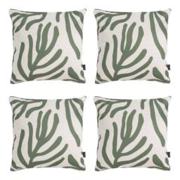 icon Indoor & Outdoor Waterproof Cushion Set of 4 Teal Grey Geometric Waterproof Cushion in Natural - Size: 43 cm x 43 cm