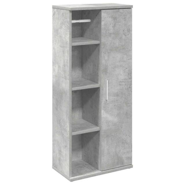 Berkfield Home Bathroom Cabinet with Roll Holder Concrete Grey 39x22x90 cm - Size: 39 x 22 x 90 cm - image 1