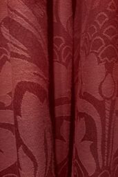 Dreams & Drapes 'Eastbourne' Damask Woven Jacquard Pair of Pencil Pleat Curtains in Burgundy - Size: 117 cm width x 183 cm drop - thumbnail 2