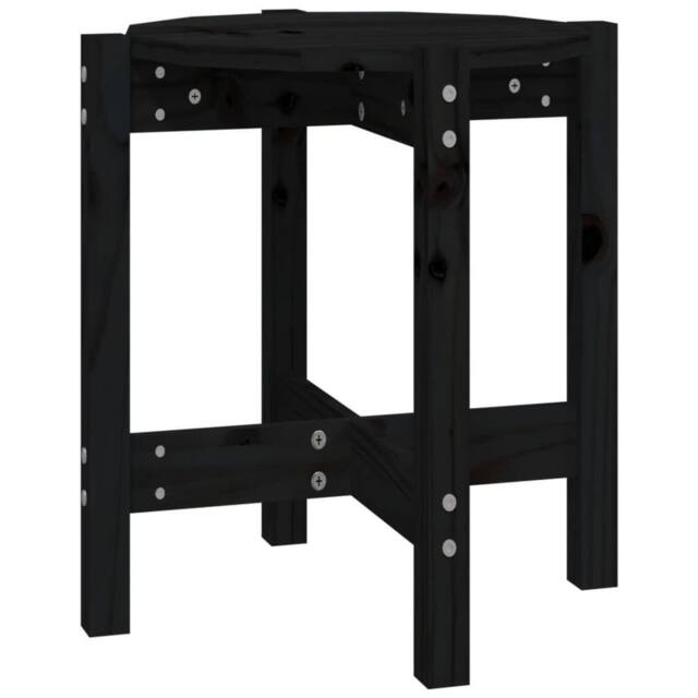 Berkfield Home Coffee Table Black Ø 42.5x45 cm Solid Wood Pine - image 1