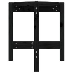 Berkfield Home Coffee Table Black Ã˜ 42.5x45 cm Solid Wood Pine - thumbnail 5
