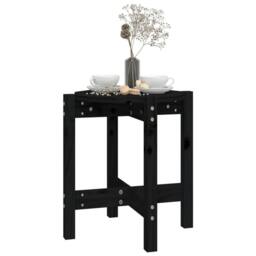 Berkfield Home Coffee Table Black Ã˜ 42.5x45 cm Solid Wood Pine - thumbnail 4