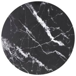 Berkfield Home Table Top Black Ã˜80x1 cm Tempered Glass with Marble Design - Size: 80x1 cm - thumbnail 1