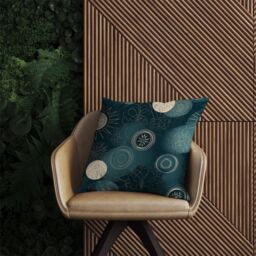Warren Reed - Designer Blue Moon & Sun Outdoor Cushion in Green - Size: 45 cm x 45 cm - thumbnail 2