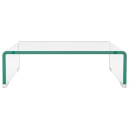 Berkfield Home TV Stand/Monitor Riser Glass Clear 40x25x11 cm - Size: 40 x 25 x 11 cm - thumbnail 3