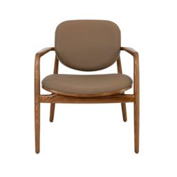 Angel Cerda Taupe leatherette & walnut - thumbnail 2
