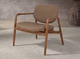 Angel Cerda Taupe leatherette & walnut - thumbnail 3