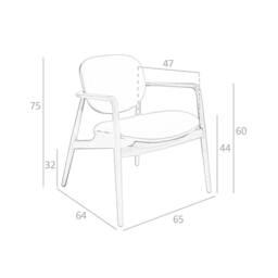 Angel Cerda Armchair, Rose Leatherette, Walnut-Coloured Legs - thumbnail 7