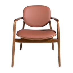 Angel Cerda Armchair, Rose Leatherette, Walnut-Coloured Legs - thumbnail 2